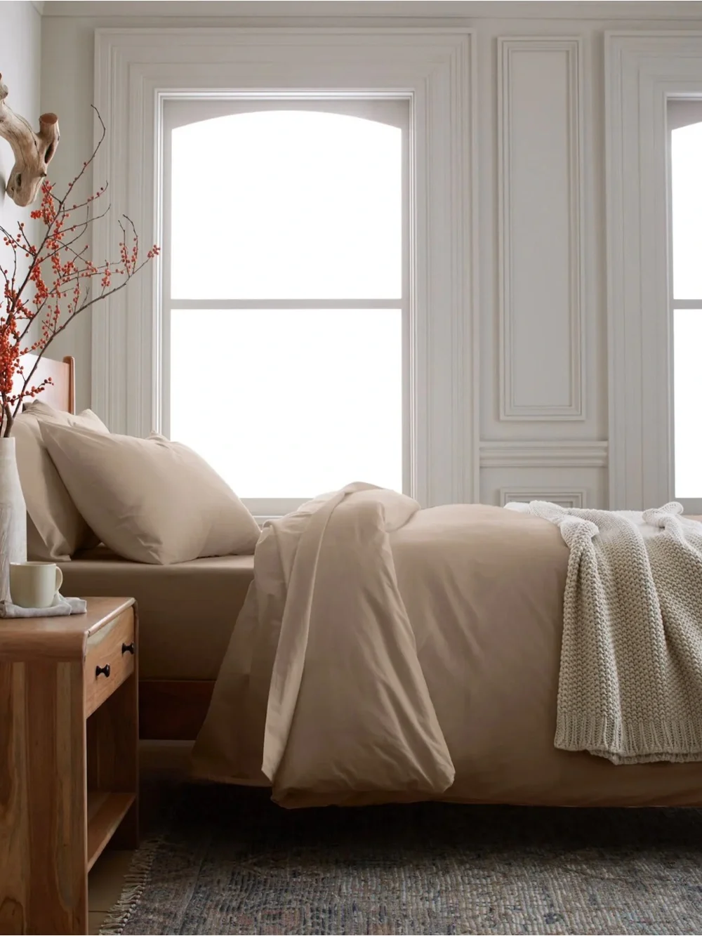 Quince Organic Cotton Duvet Cover Tan  Full/Queen NWOT